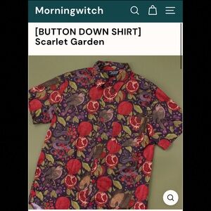 Morning Witch Scarlet Garden unisex shirt - pomegranate, snake, bird, bat